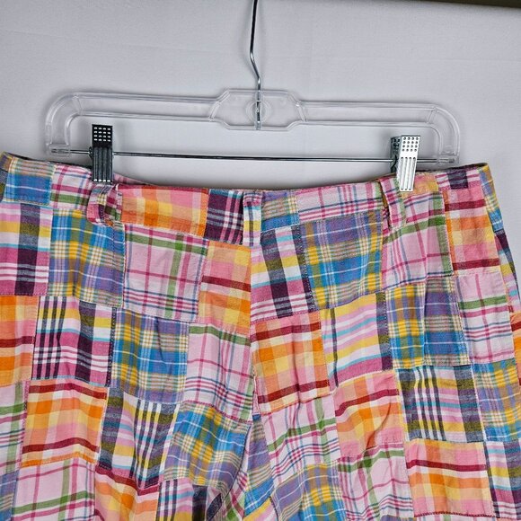 Mark Fore & Strike Capri Pants Size 12 Madras Vintage Patchwork Plaid Cotton - Picture 4 of 11